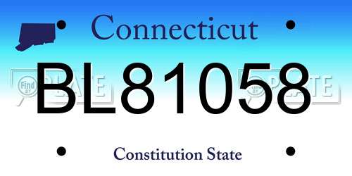BL81058 Connecticut License Plate