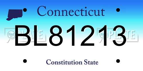 BL81213 Connecticut License Plate