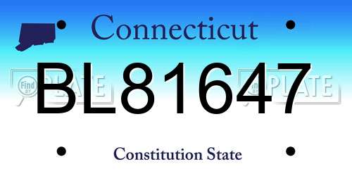BL81647 Connecticut License Plate