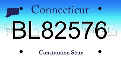 BL82576 Connecticut License Plate