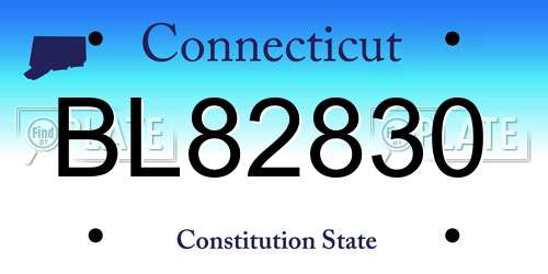 BL82830 Connecticut License Plate