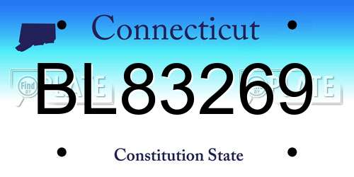 BL83269 Connecticut License Plate