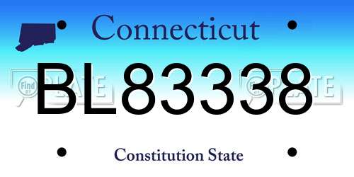 BL83338 Connecticut License Plate