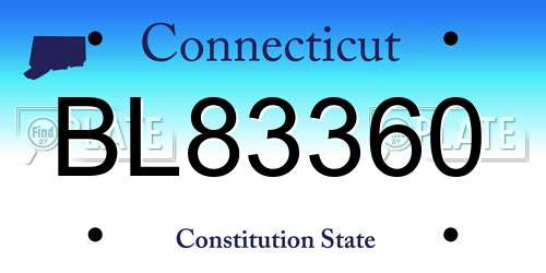 BL83360 Connecticut License Plate