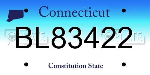 BL83422 Connecticut License Plate