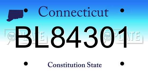 BL84301 Connecticut License Plate