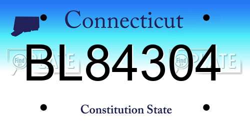 BL84304 Connecticut License Plate