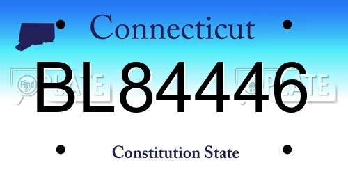 BL84446 Connecticut License Plate