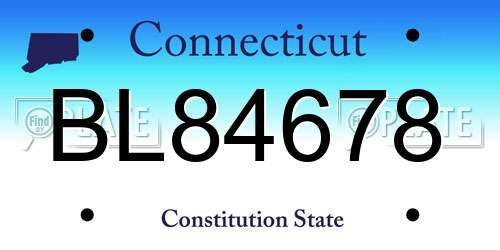 BL84678 Connecticut License Plate