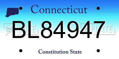 BL84947 Connecticut License Plate