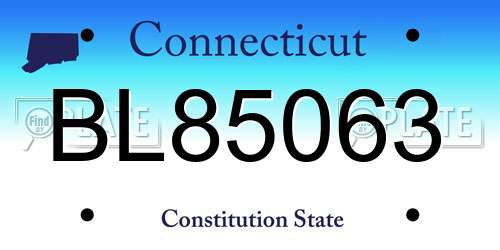 BL85063 Connecticut License Plate