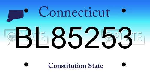 BL85253 Connecticut License Plate
