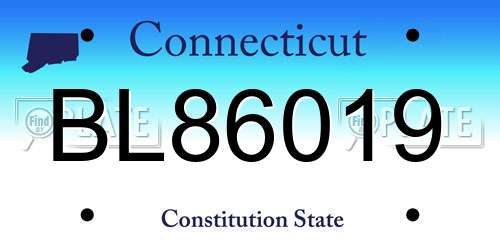 BL86019 Connecticut License Plate