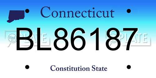 BL86187 Connecticut License Plate