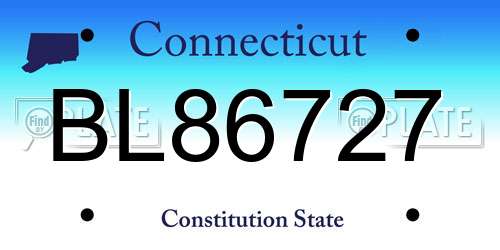 BL86727 Connecticut License Plate