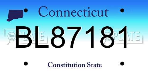 BL87181 Connecticut License Plate