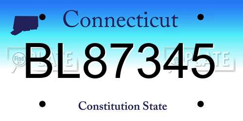 BL87345 Connecticut License Plate