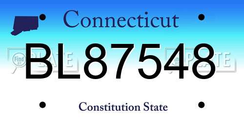 BL87548 Connecticut License Plate