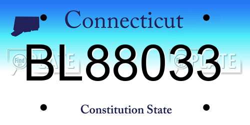 BL88033 Connecticut License Plate