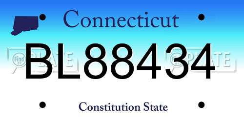 BL88434 Connecticut License Plate