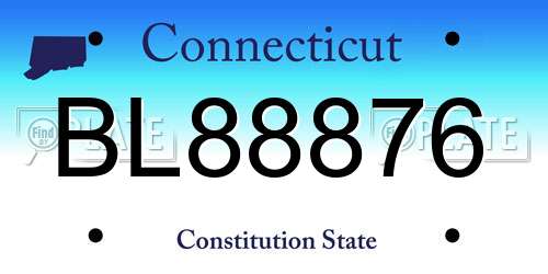 BL88876 Connecticut License Plate