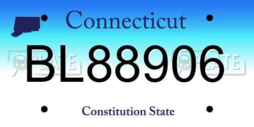 BL88906 Connecticut License Plate