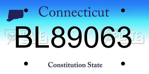BL89063 Connecticut License Plate