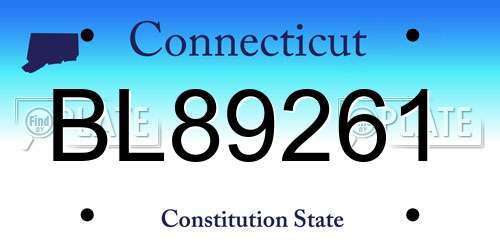 BL89261 Connecticut License Plate