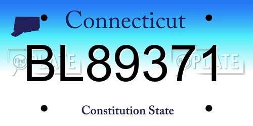 BL89371 Connecticut License Plate