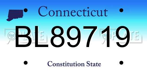 BL89719 Connecticut License Plate