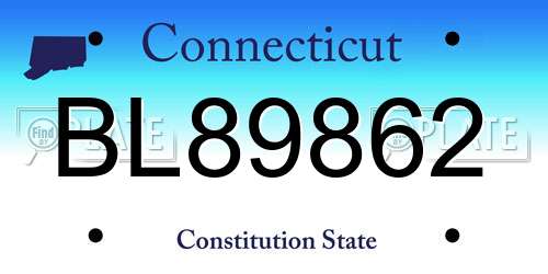 BL89862 Connecticut License Plate
