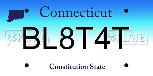 BL8T4T Connecticut License Plate