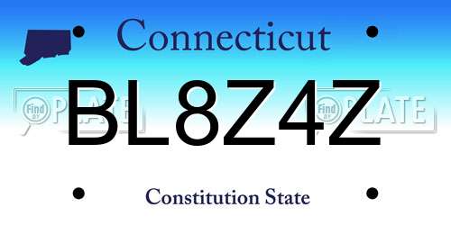 BL8Z4Z Connecticut License Plate