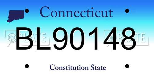 BL90148 Connecticut License Plate