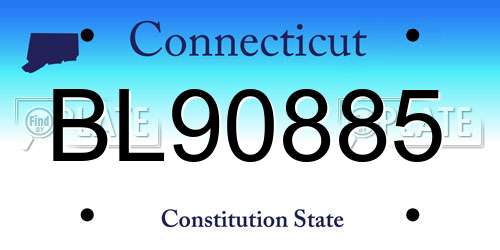 BL90885 Connecticut License Plate