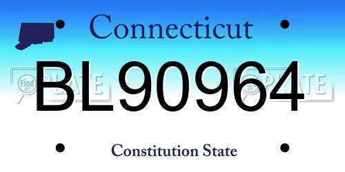 BL90964 Connecticut License Plate