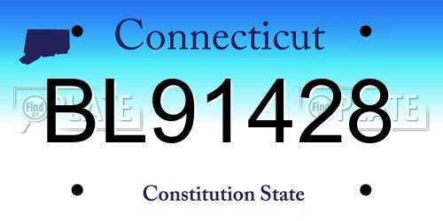 BL91428 Connecticut License Plate