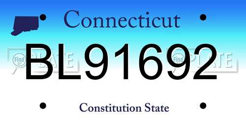 BL91692 Connecticut License Plate
