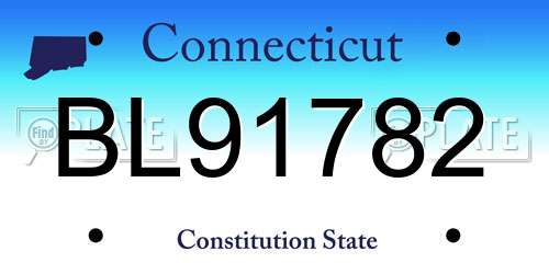 BL91782 Connecticut License Plate