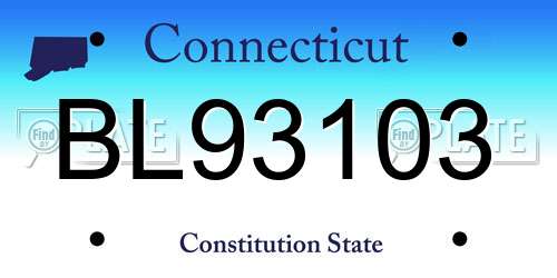 BL93103 Connecticut License Plate