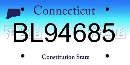 BL94685 Connecticut License Plate