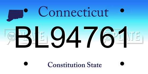 BL94761 Connecticut License Plate