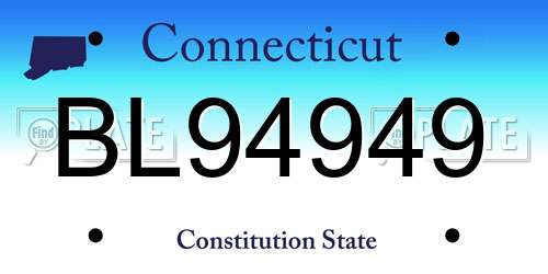 BL94949 Connecticut License Plate