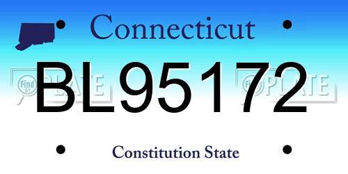 BL95172 Connecticut License Plate