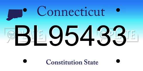 BL95433 Connecticut License Plate