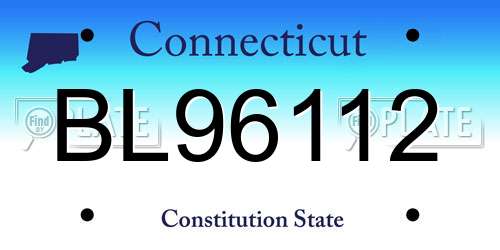 BL96112 Connecticut License Plate