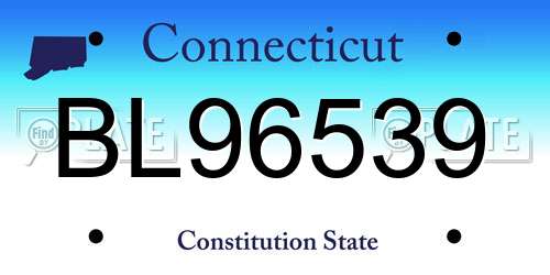 BL96539 Connecticut License Plate