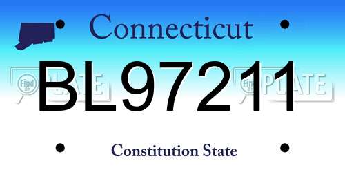 BL97211 Connecticut License Plate