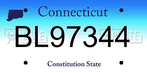 BL97344 Connecticut License Plate
