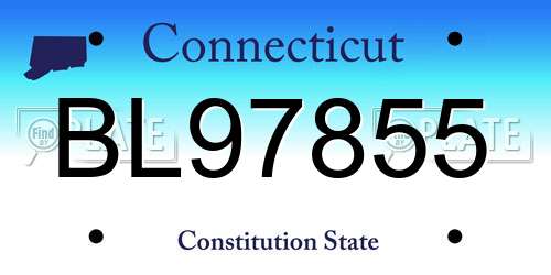 BL97855 Connecticut License Plate